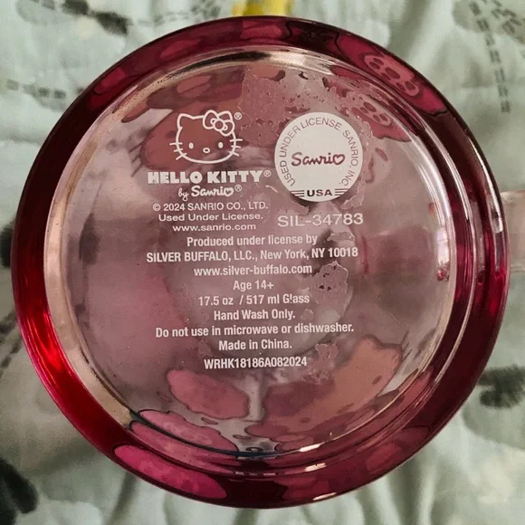 New HELLO KITTY Clear Pink Mug - Picture 3 of 3